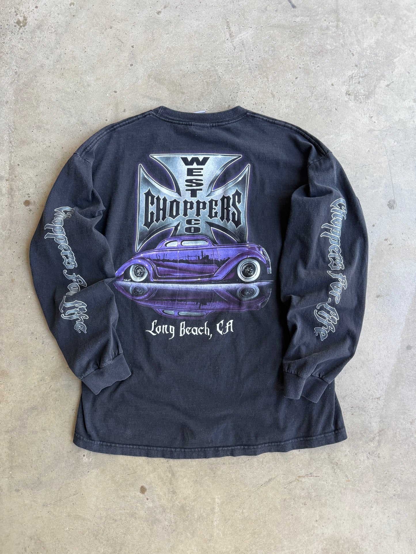 Vintage Purple West Coast Choppers Long Sleeve Tee - XL