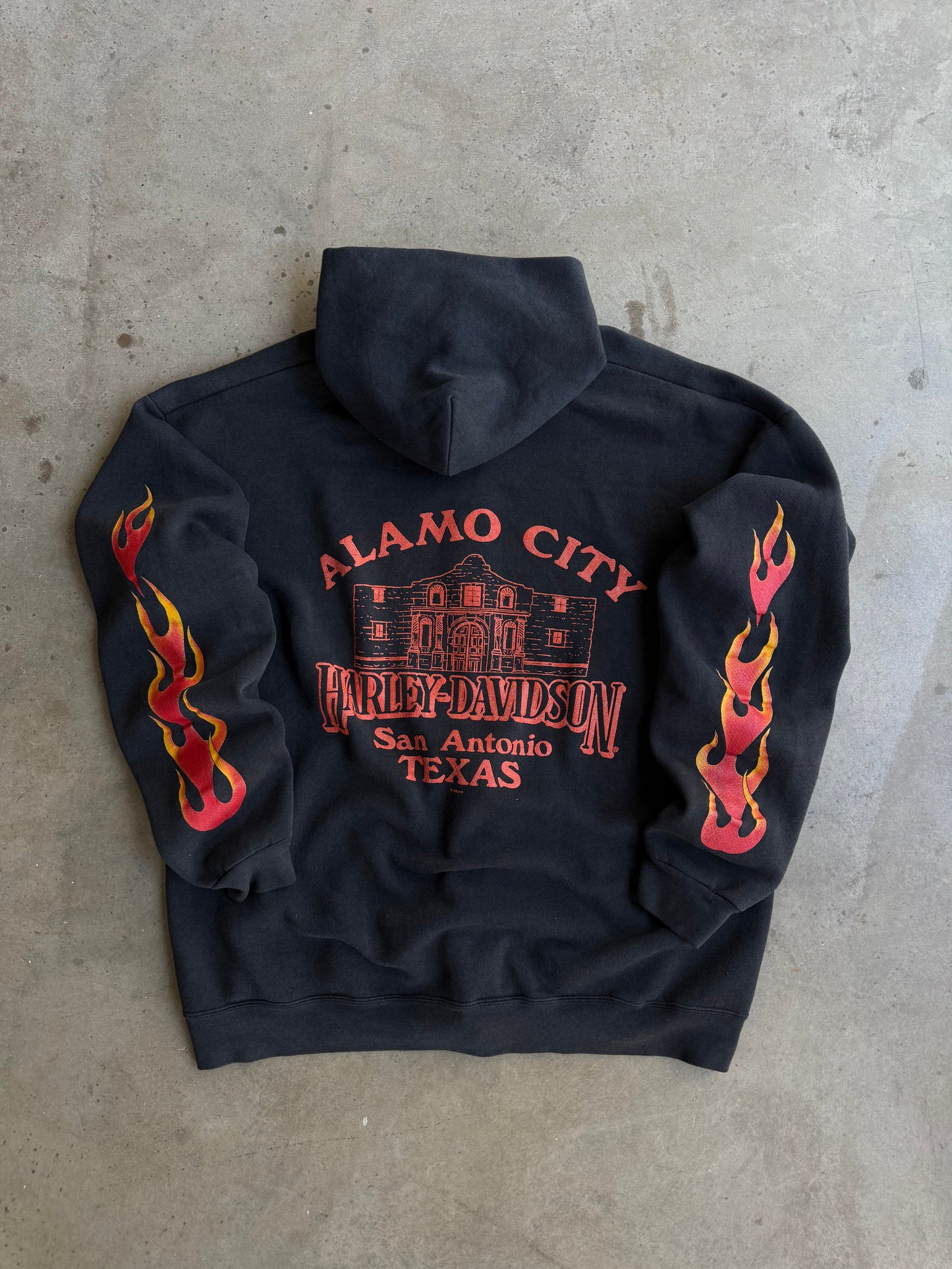 Vintage Harley Davidson San Antonio Flame Hoode - XL