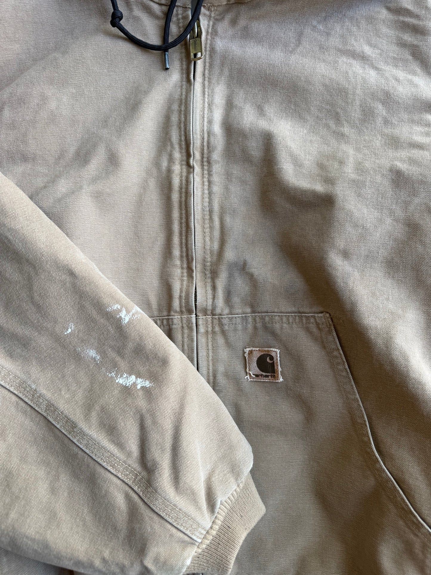 Vintage Tan Hooded Carhartt Jacket -XL