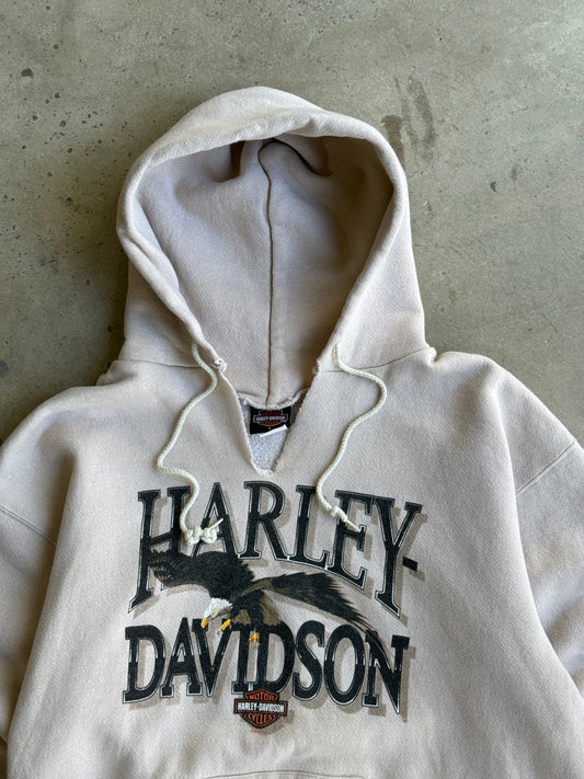 Vintage Hemless Harley Davidson Eagle Hoodie - L
