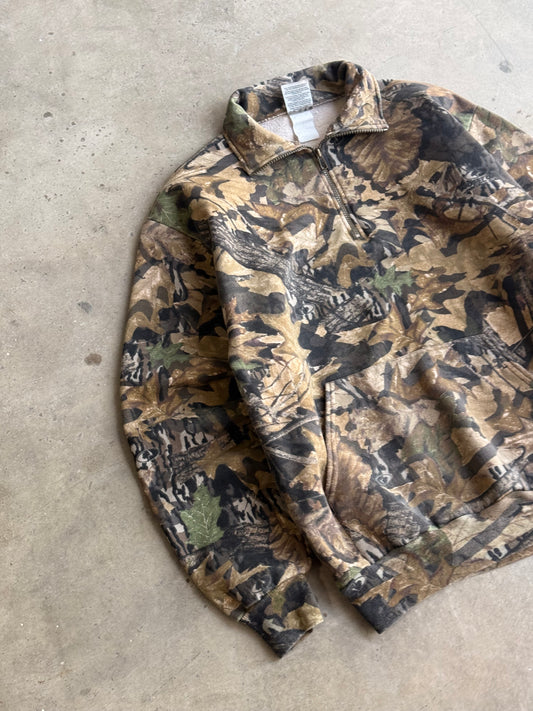 26 Vintage Camo Quarter Zip Crew - M