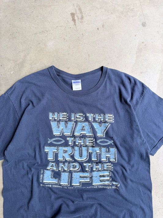 Vintage Blue The Way The Truth In The Life Tee - L