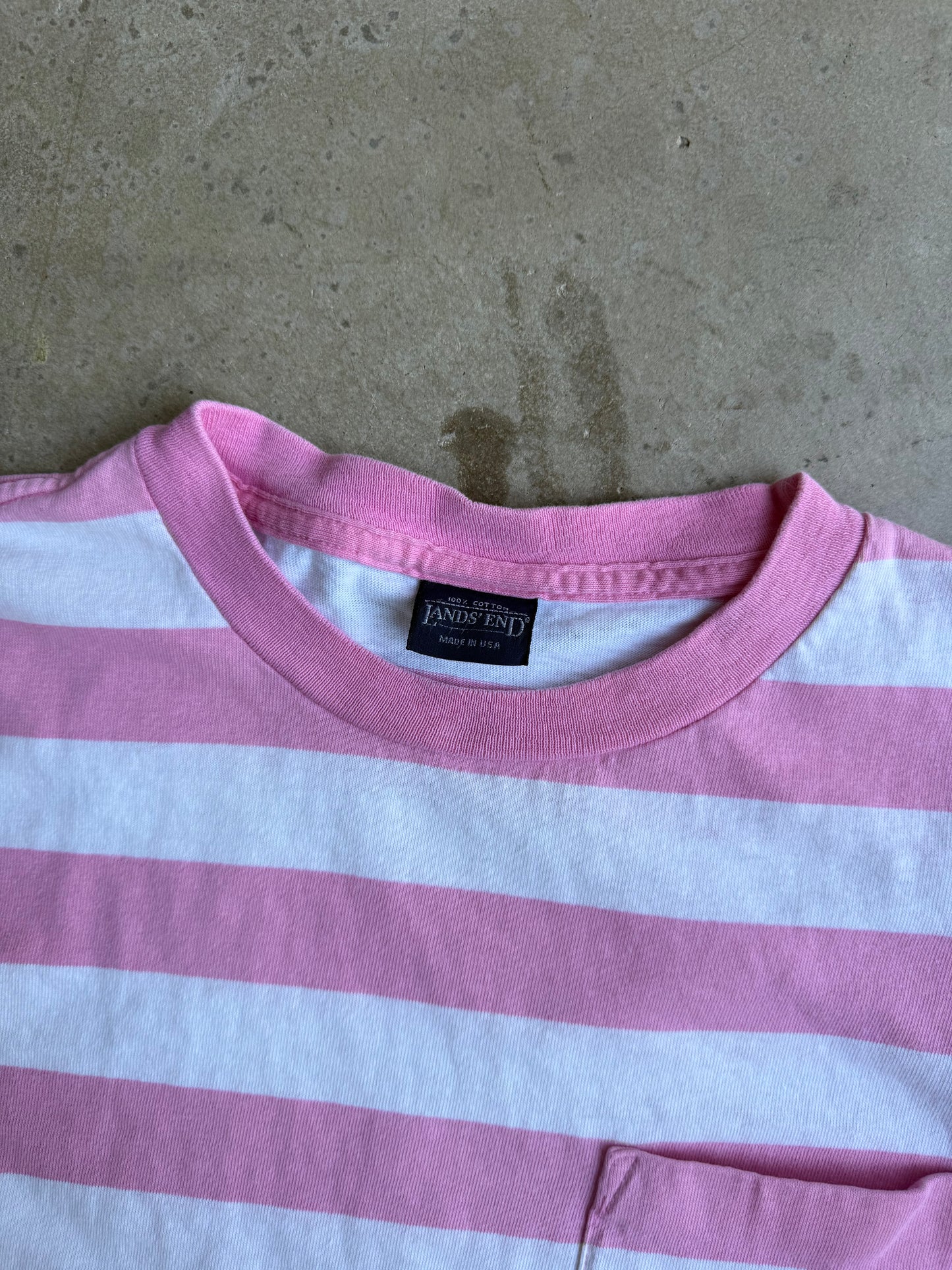 Vintage 90s Pink Striped Tee - S