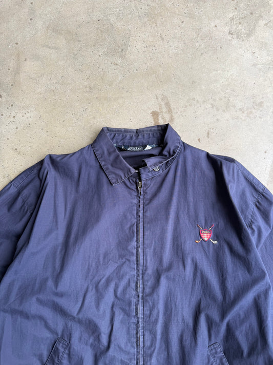 Vintage Blue Polo Ralph Lauren Harrington Jacket Tee - L