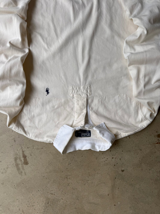 Vintage White Polo Ralph Lauren Rugby Tee - L