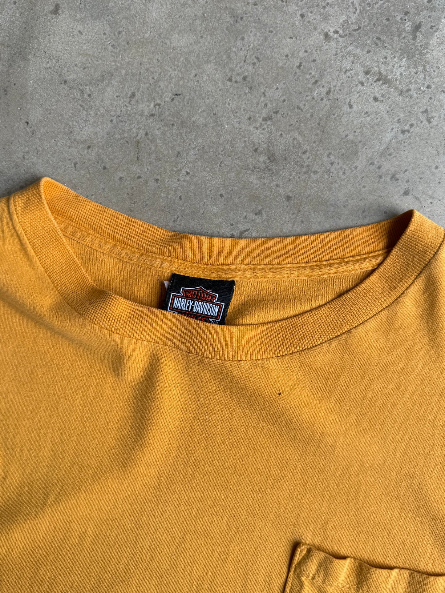 Vintage Yellow Harley Davidson Tee - L