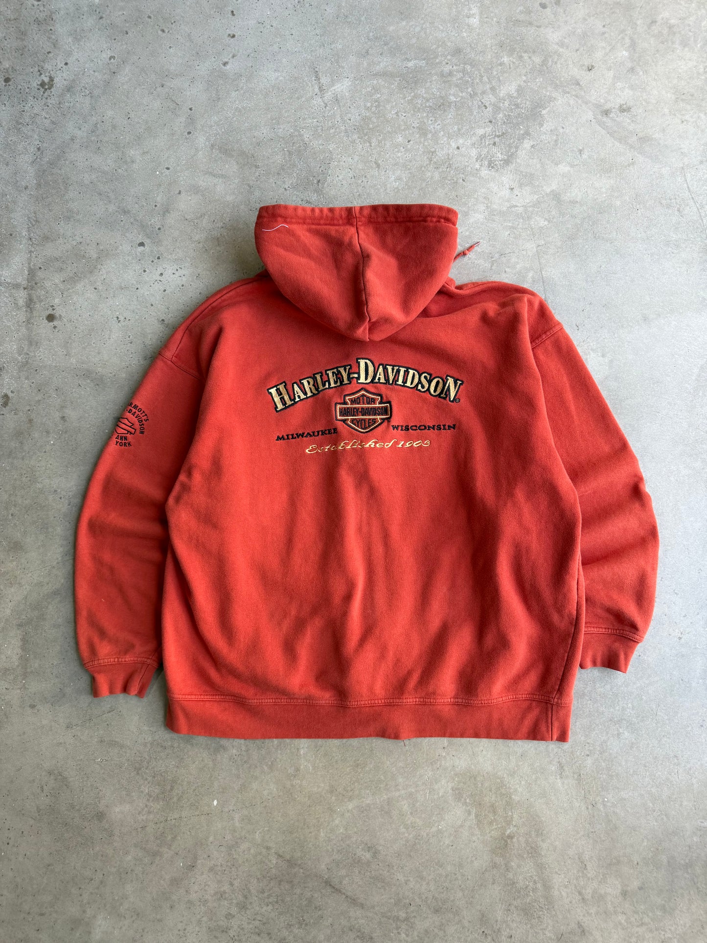 Vintage Harley Davidson Zip Up Hoodie - XL
