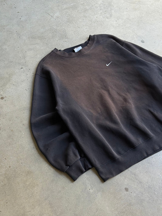 Vintage Faded Black 00s Nike Crew - L