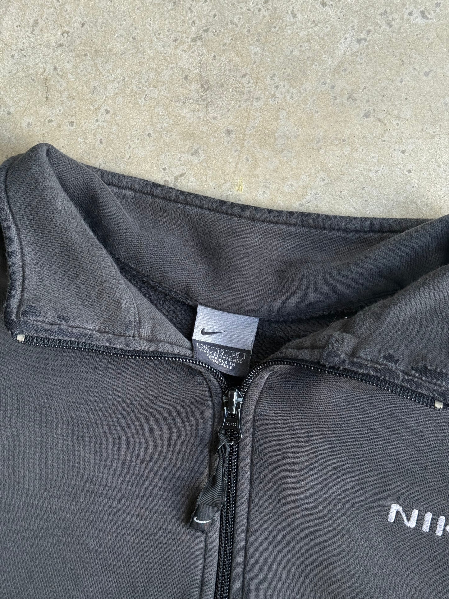 Vintage Nike Faded Black Quarter Zip Jacket - XL