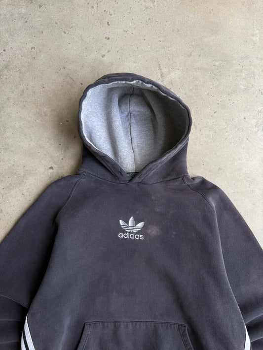 Vintage Faded 90s Adidas Center Logo Hoodie - XL