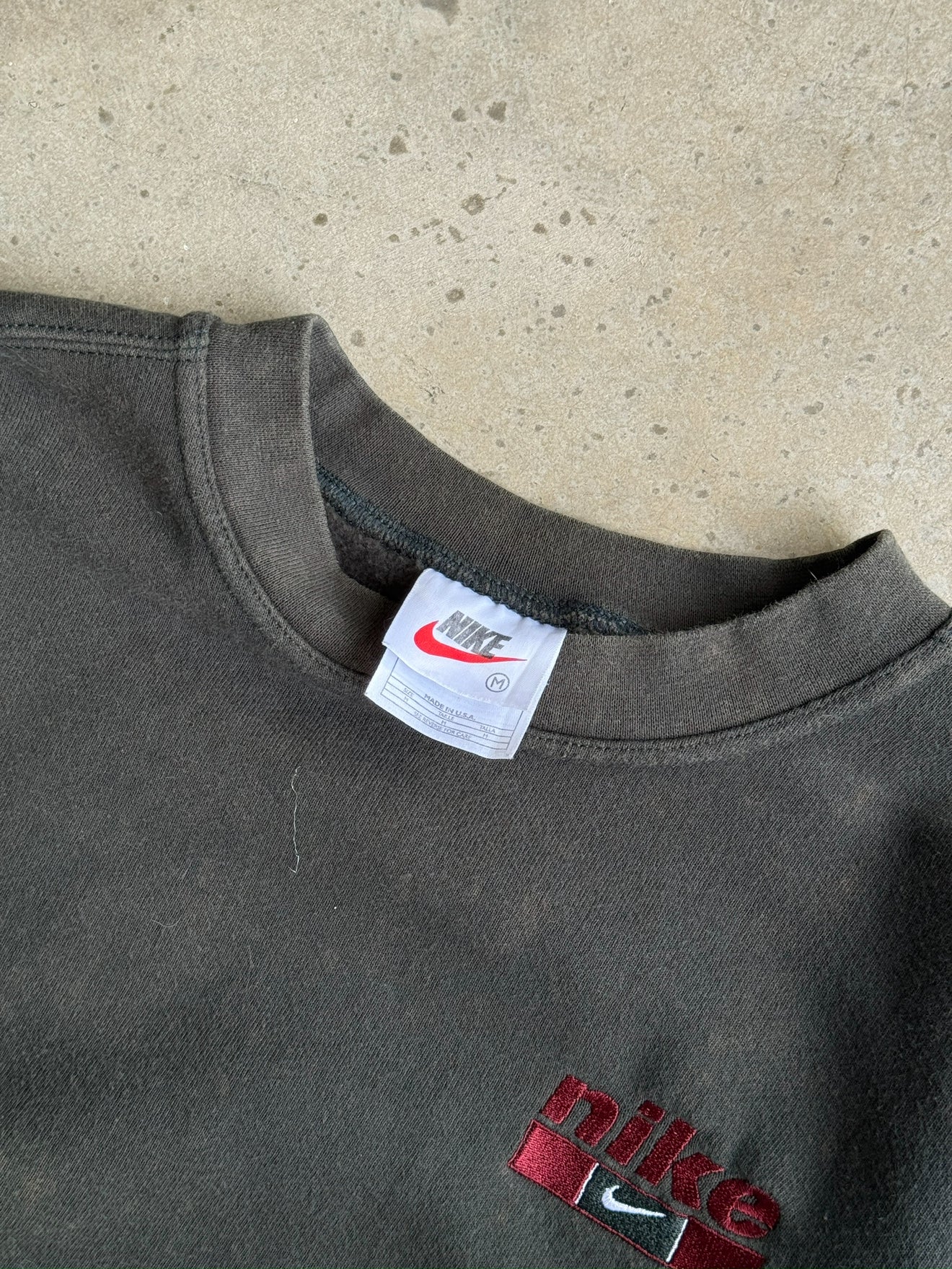 Vintage 90s Faded Black Nike Crew - L