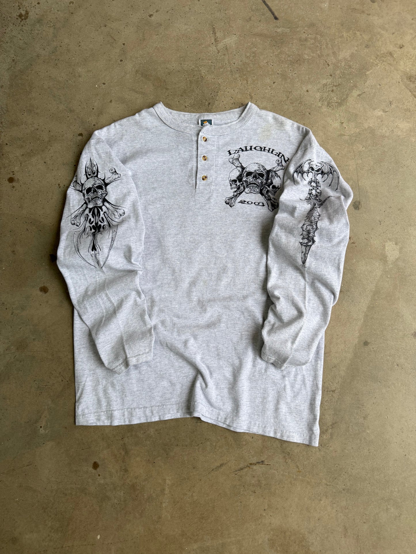 Vintage Tatoo Skull Long Sleeve Tee - L