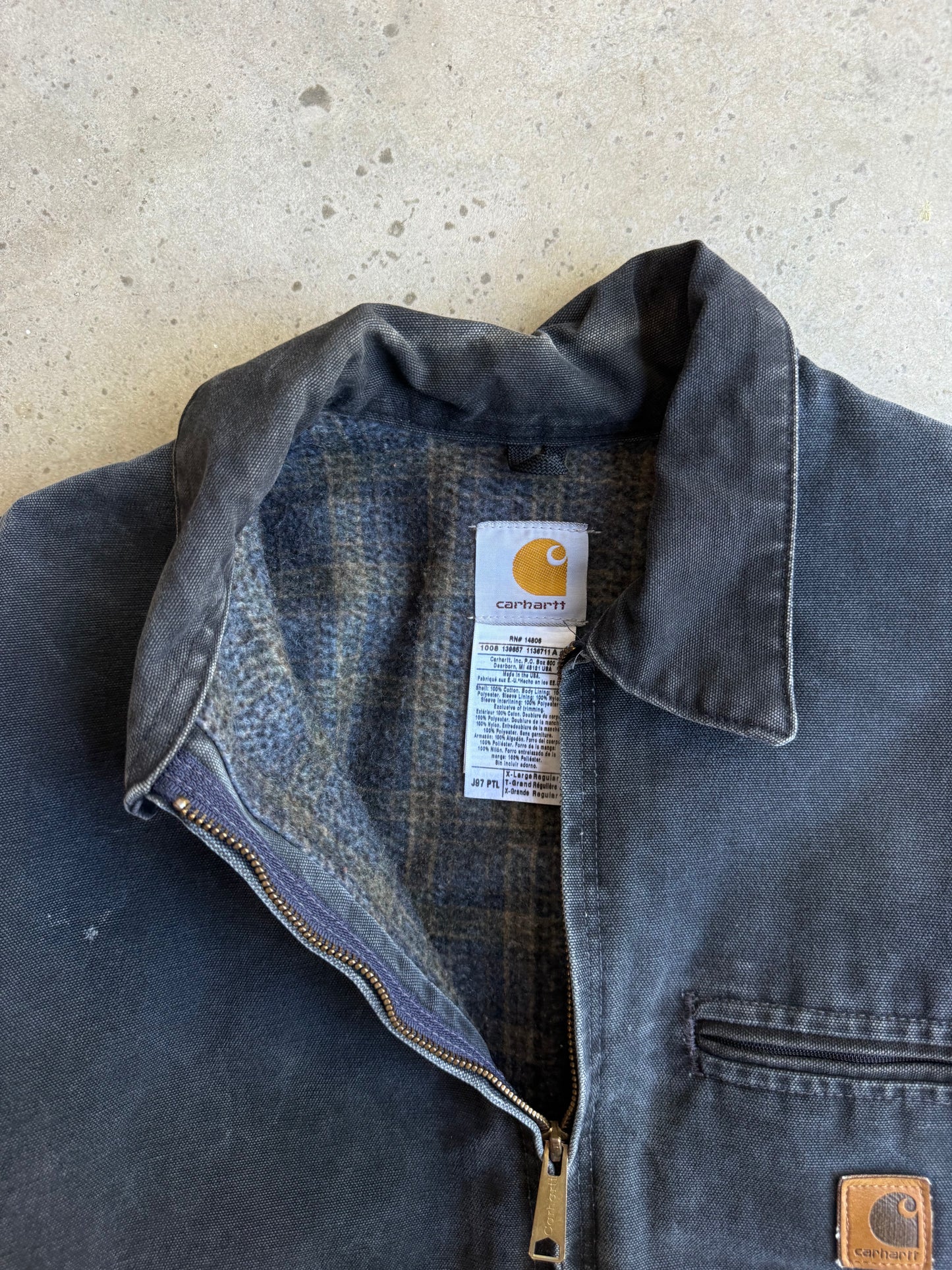 Vintage Faded Grey Carhartt Detroit Jacket - XL