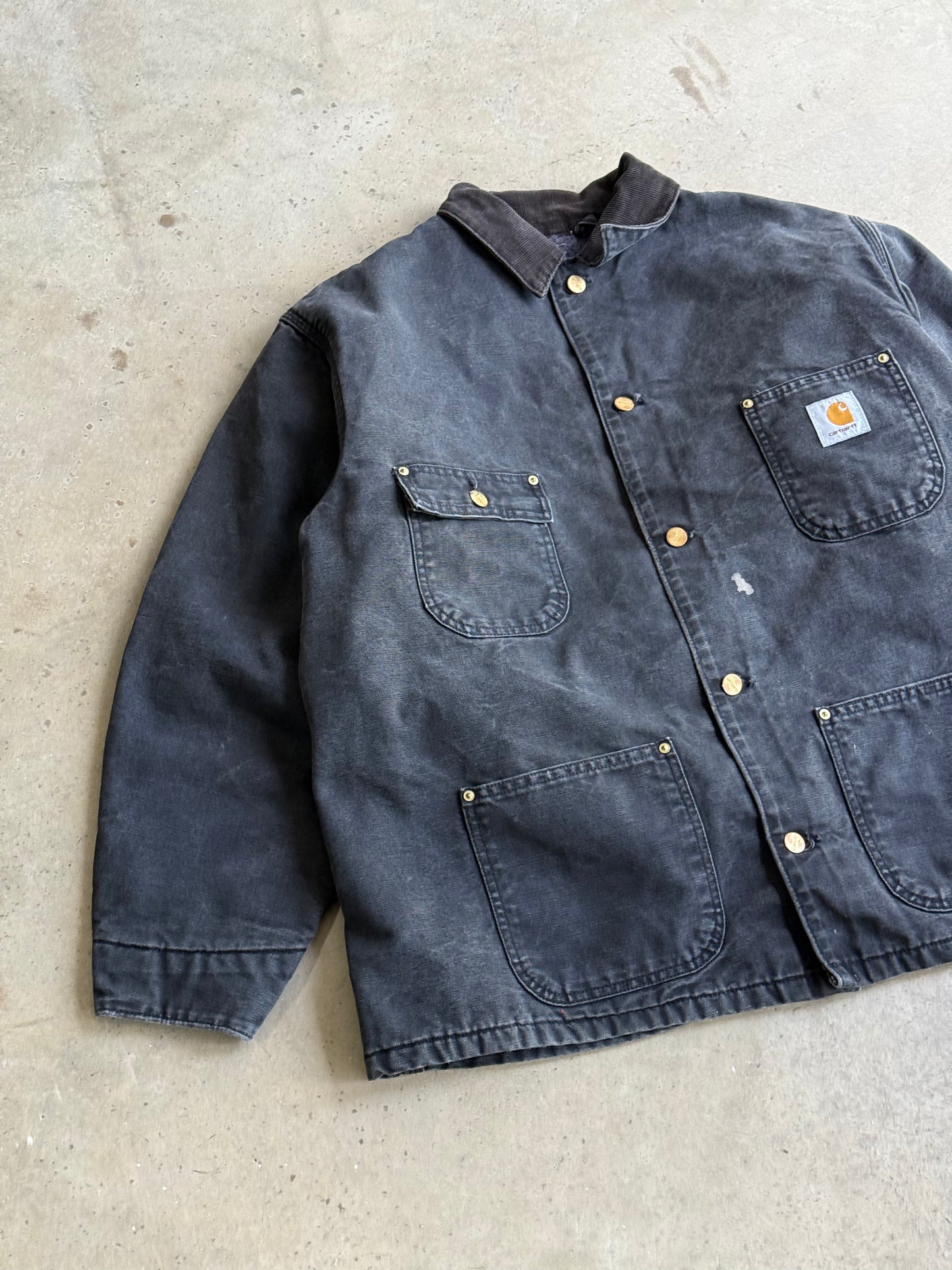Vintage Faded Black Chore Coat - XL