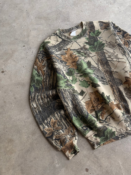 28 Vintage Faded Camo Crew - M