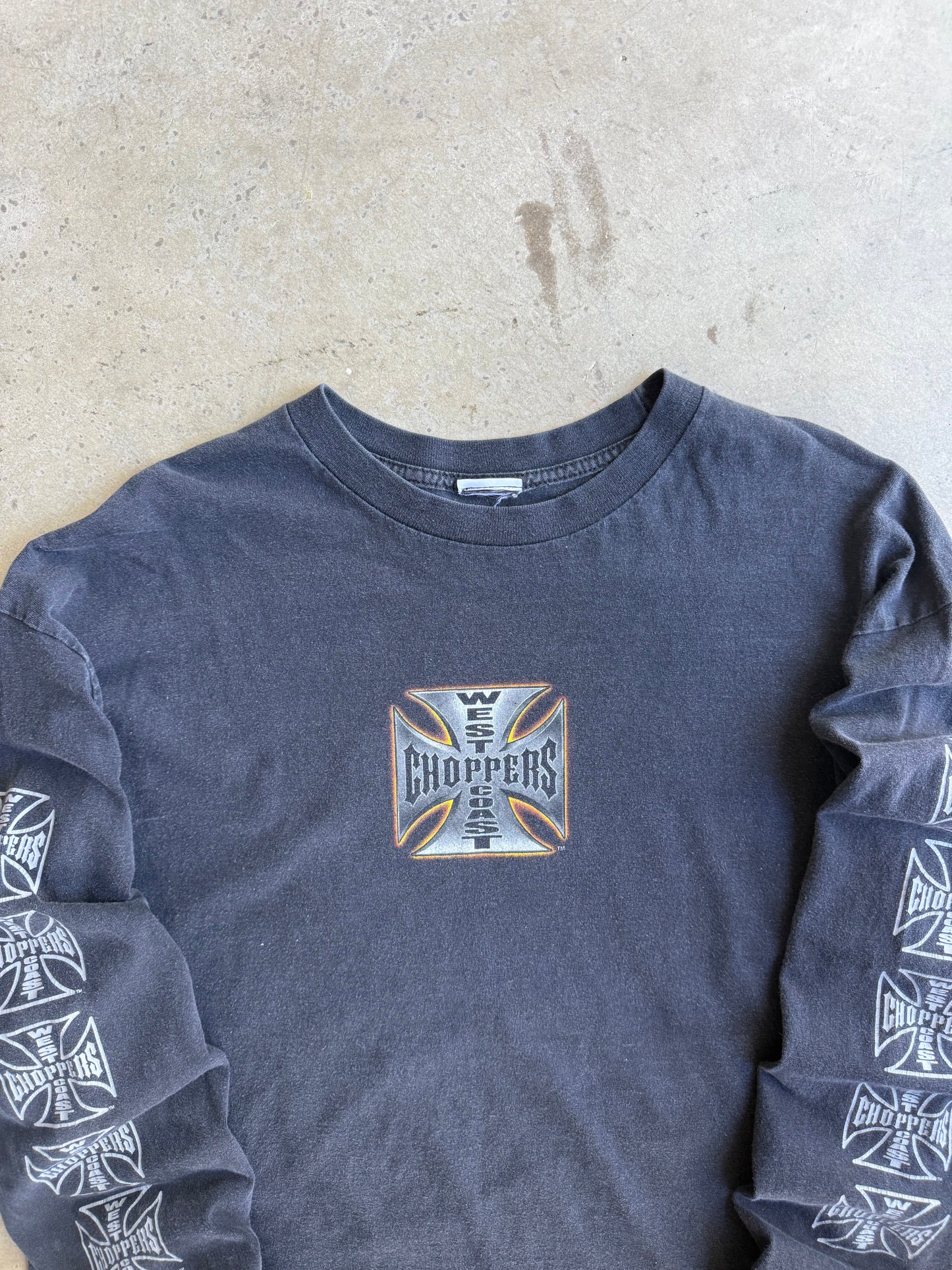 Vintage Black West Coast Choppers Bike Long Sleeve Tee - XL