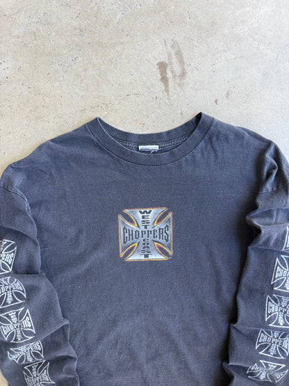 Vintage Black West Coast Choppers Bike Long Sleeve Tee - XL