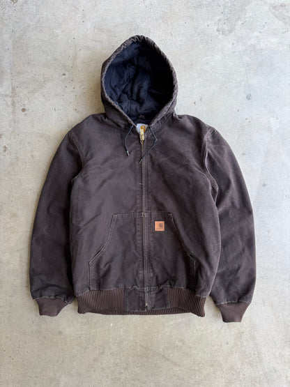 Vintage Brown Hooded Carhartt Jacket - S