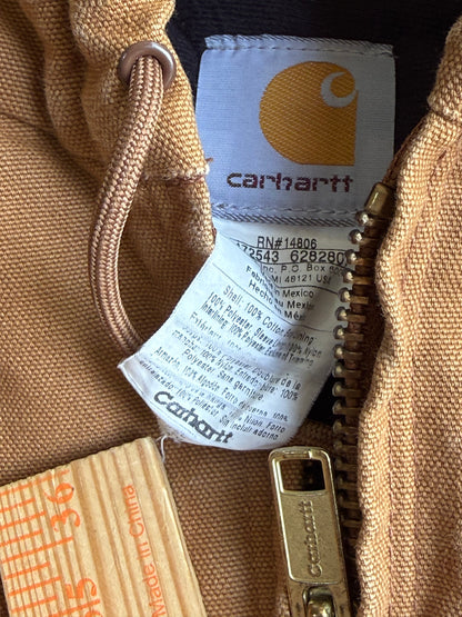 Vintage Tan Hooded Carhartt Jacket - XXL