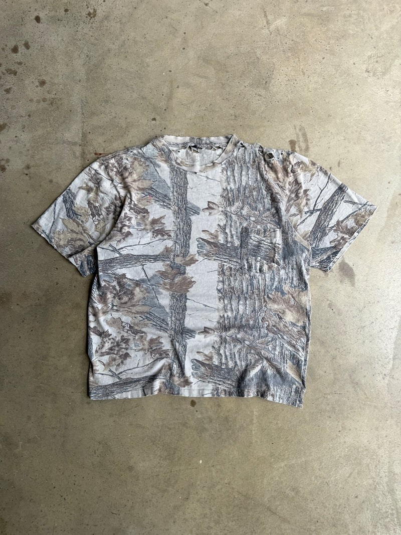 Vintage Faded/Thrashed Camo Tee - L