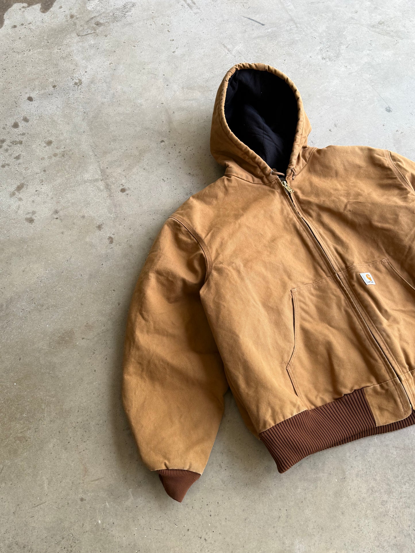Vintage Tan Hooded Carhartt Jacket - XXL
