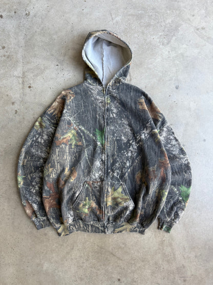 3 Vintage Camo Zip Up Hoodie - XXL