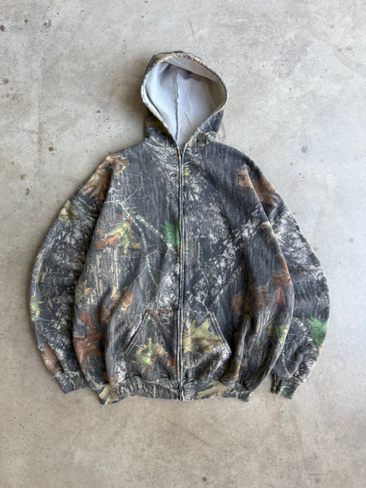3 Vintage Camo Zip Up Hoodie - XXL