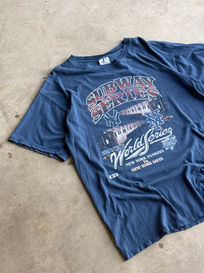 Vintage Distressed/Faded Mets x Yankees Subaway Series Tee - XL