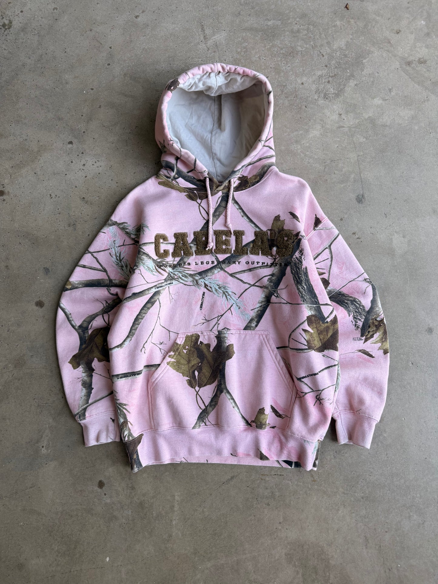 Vintage Pink/Brown Cabellas Camo Hoodie - S