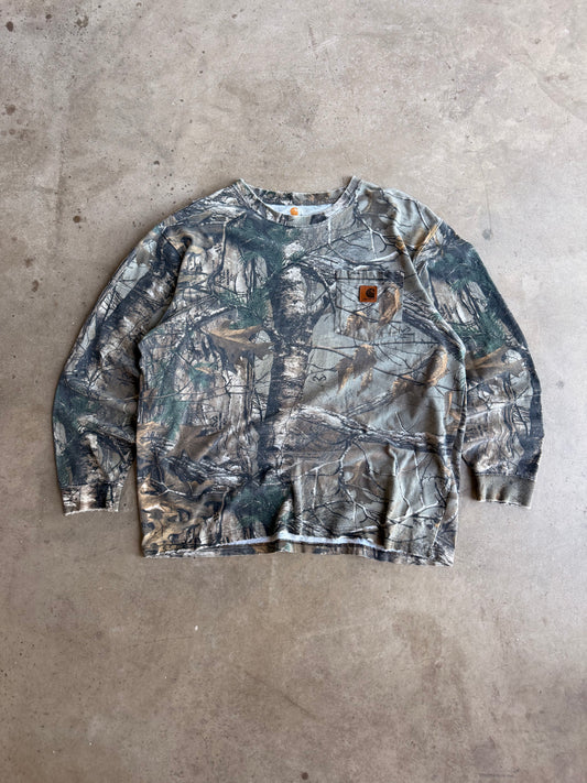 7 Vintage Camo Carhrtt Longsleeve Pocket Tee - L