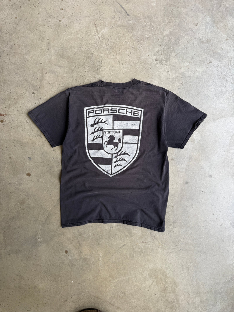 Vintage Faded/Thrashed Porche Stuttgart Tee - M
