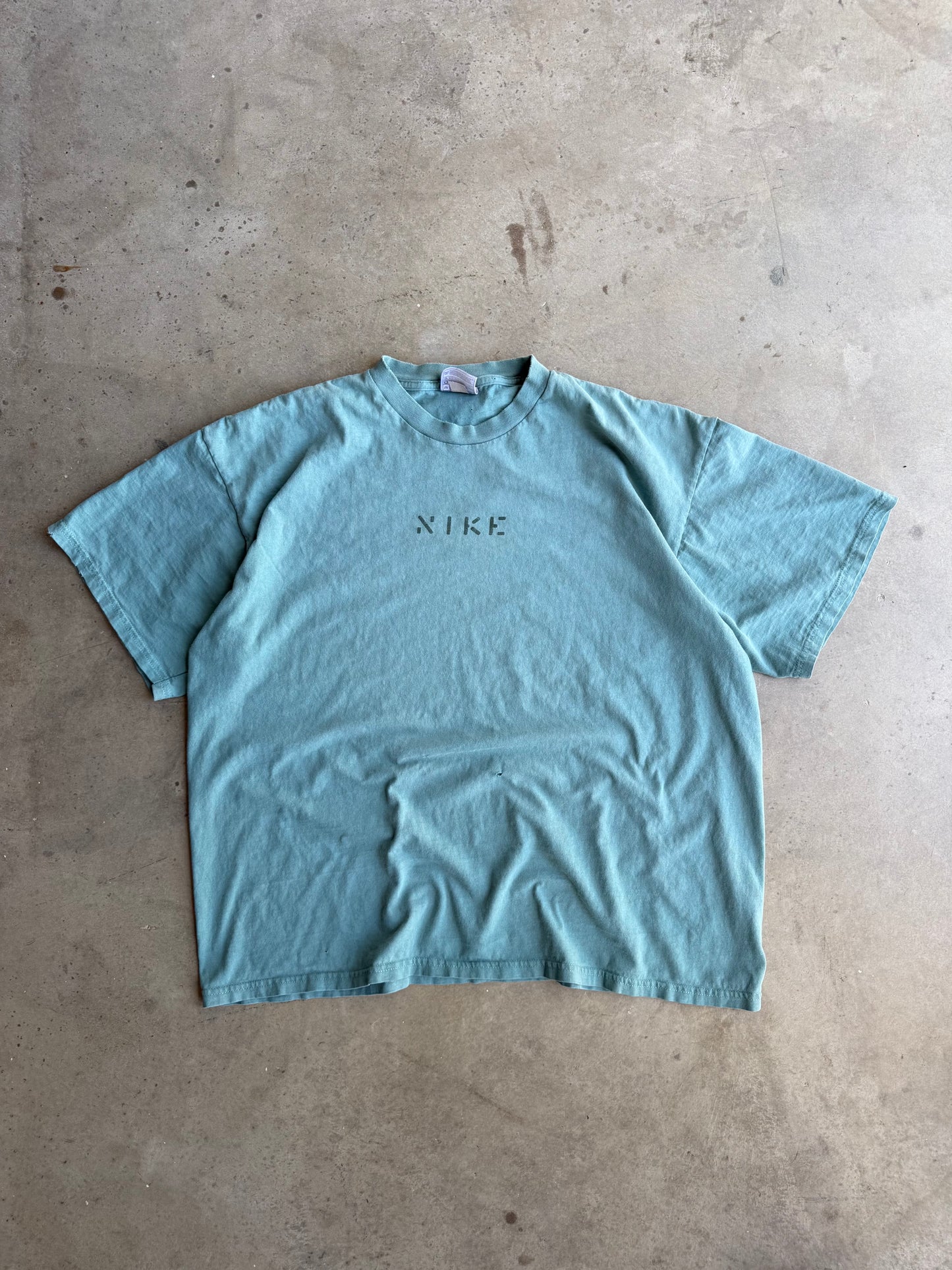 Vintage 90s Nike Green Spell Out Tee - L