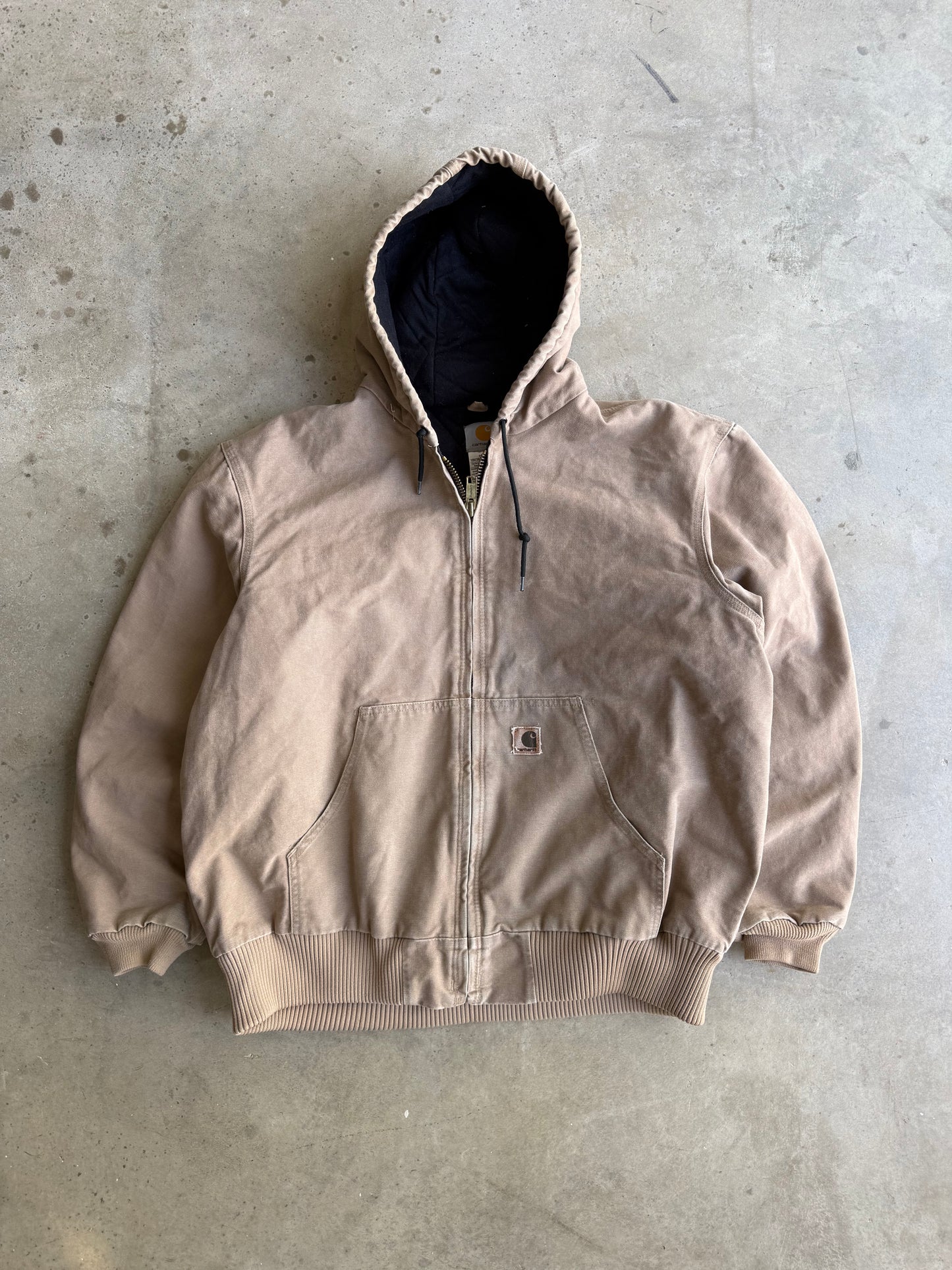 Vintage Tan Hooded Carhartt Jacket -XL