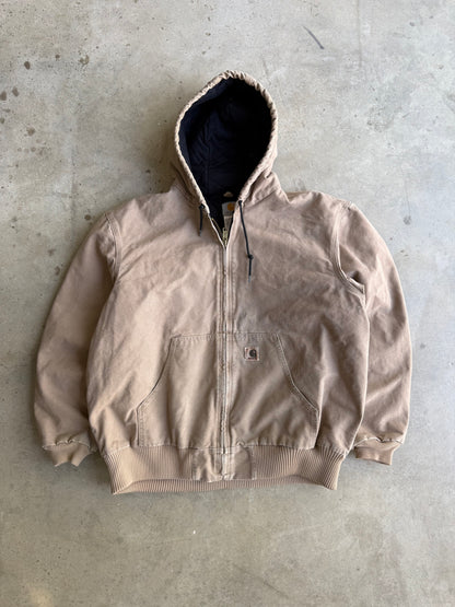 Vintage Tan Hooded Carhartt Jacket -XL