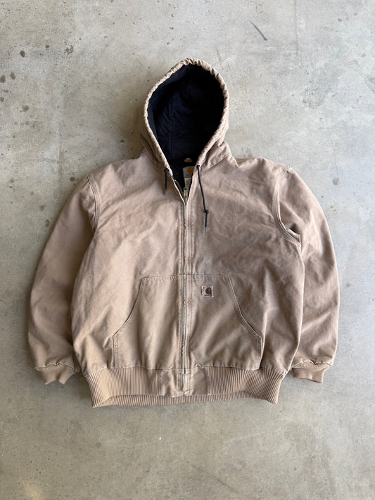 Vintage Tan Hooded Carhartt Jacket -XL