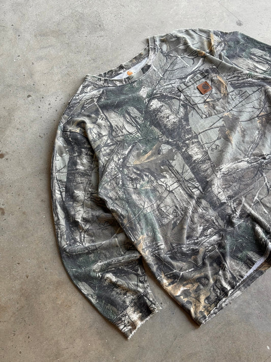 7 Vintage Camo Carhrtt Longsleeve Pocket Tee - L