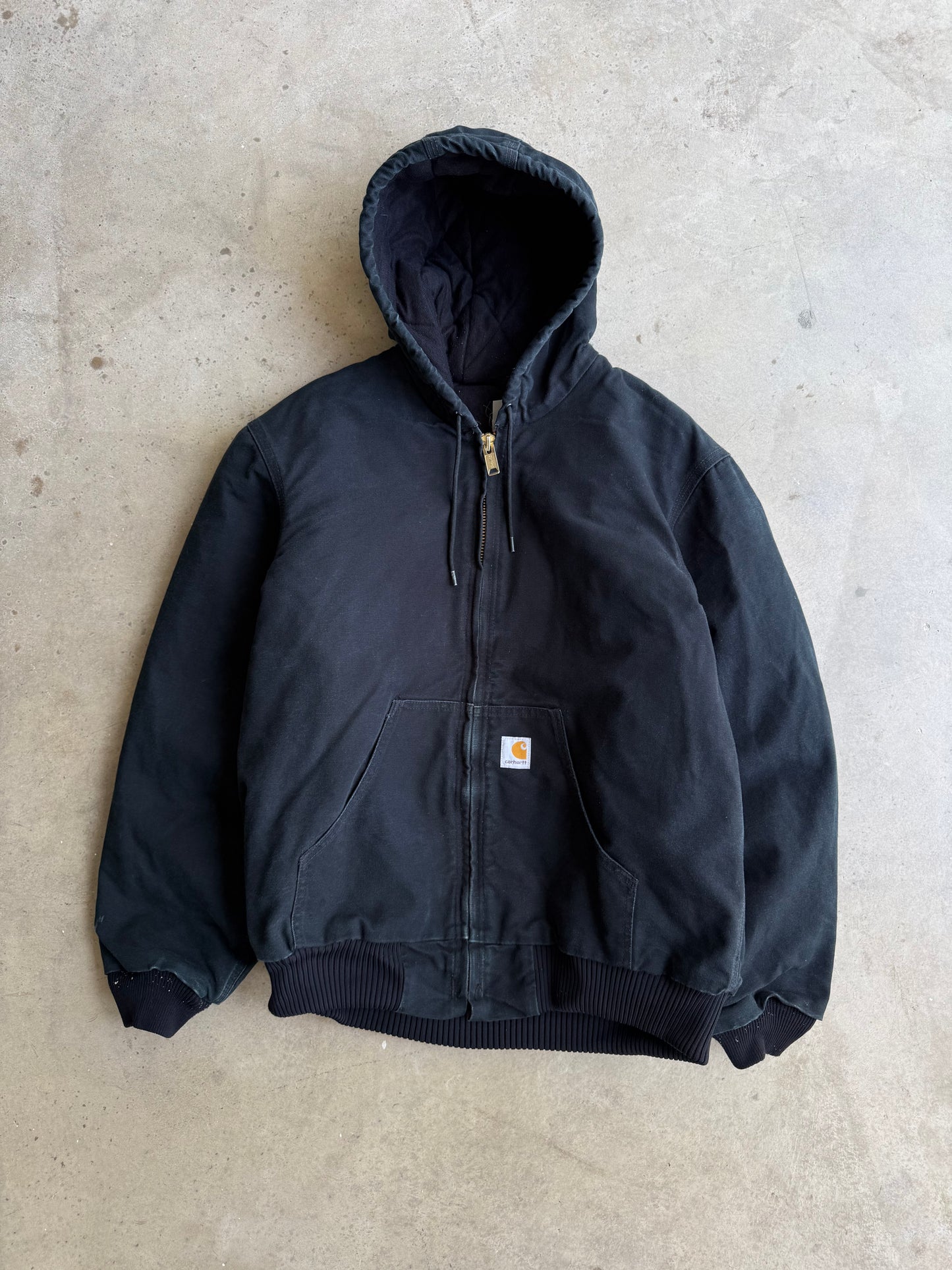 Vintage Black Hooded Charhartt Jacke - XL