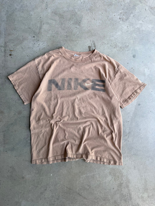 Vintage Brown Nike Spell Out Tee - L