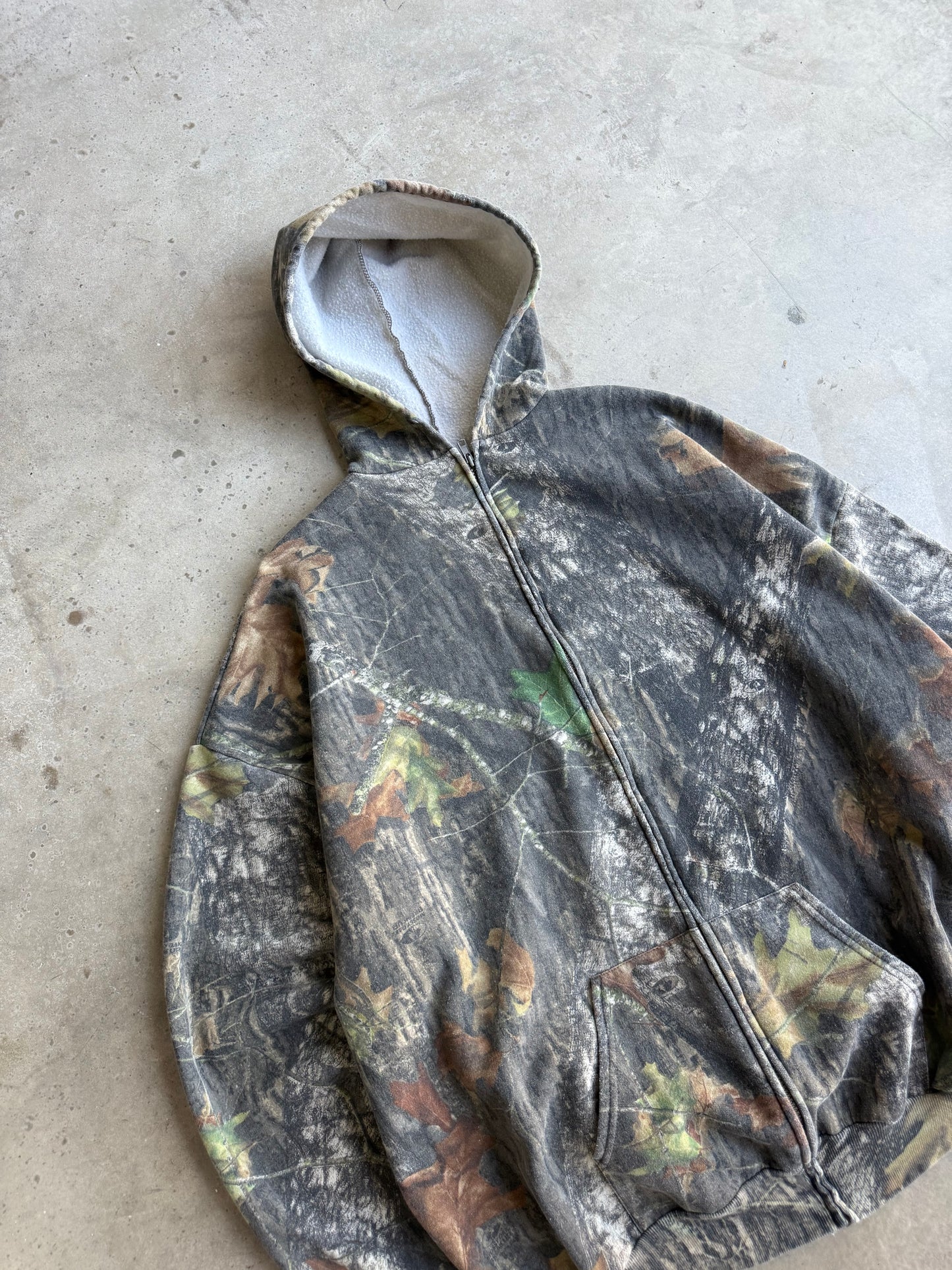 3 Vintage Camo Zip Up Hoodie - XXL