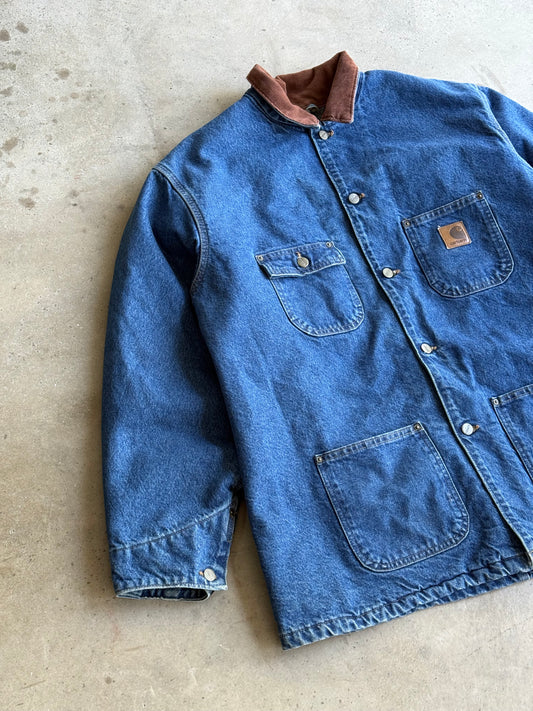 Vintage Denim Carhartt Chore Coat - XL