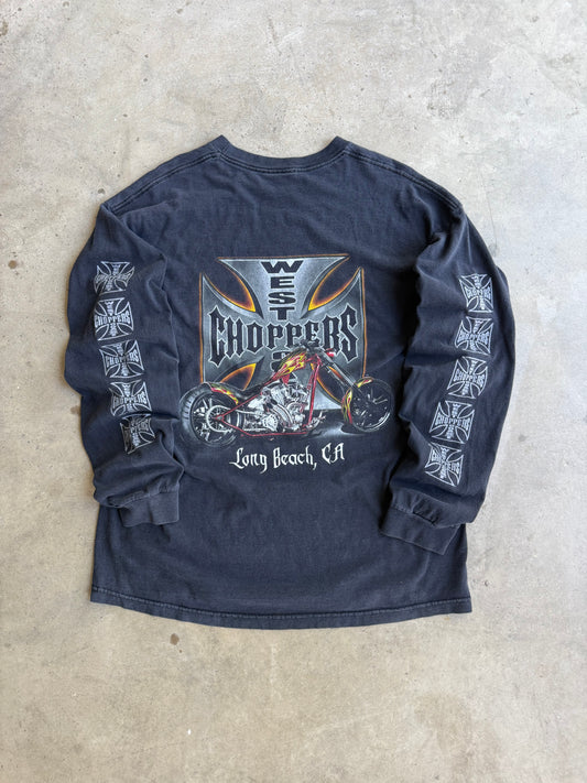 Vintage Black West Coast Choppers Bike Long Sleeve Tee - XL