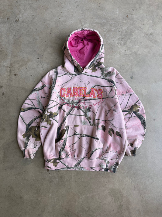Vintage Pink Cabellas Camo Hoodie - XL