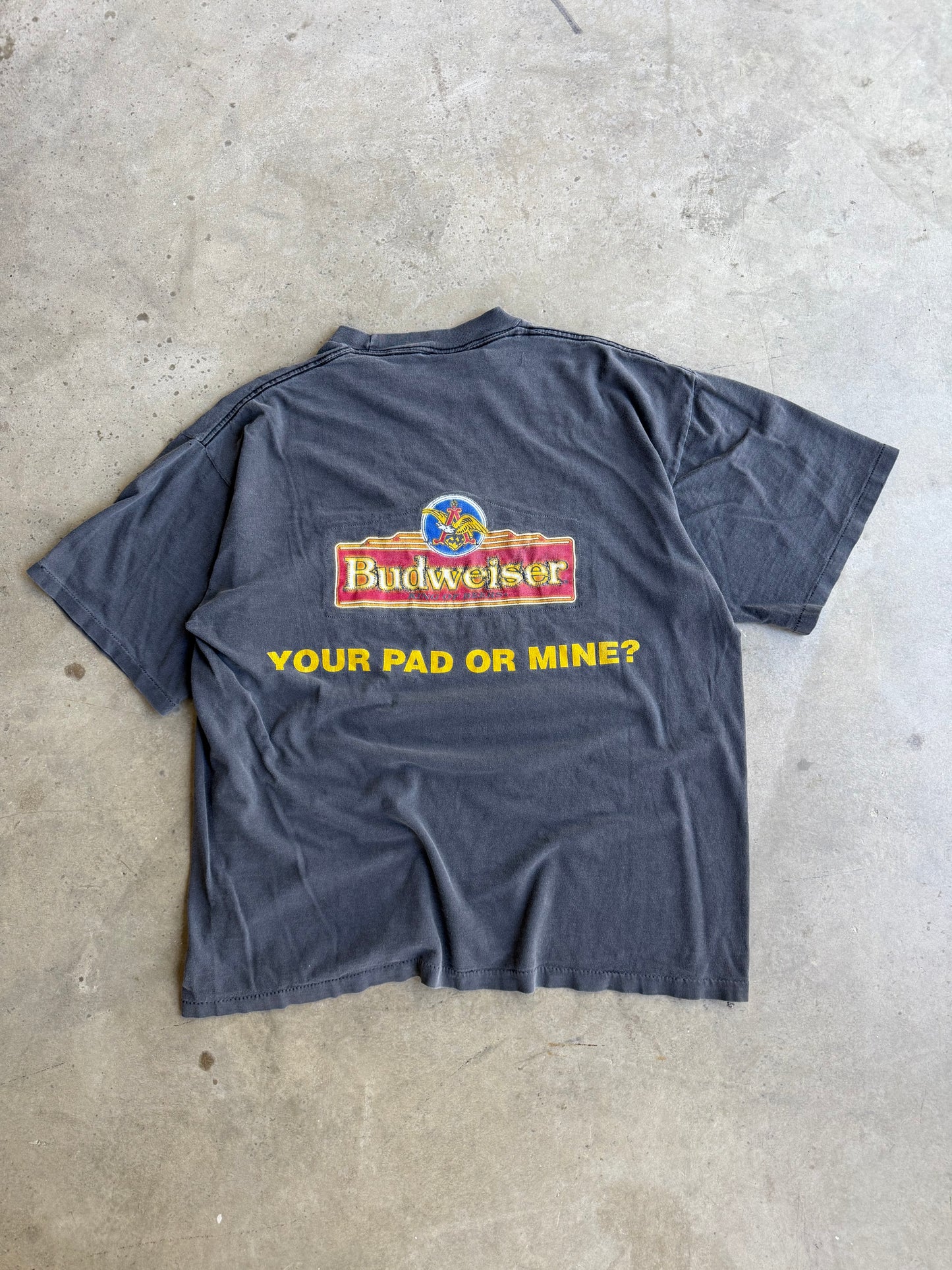 Vintage Faded & Distressed Budwiser Frog Tee - L