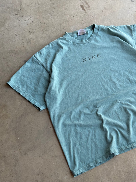 Vintage 90s Nike Green Spell Out Tee - L