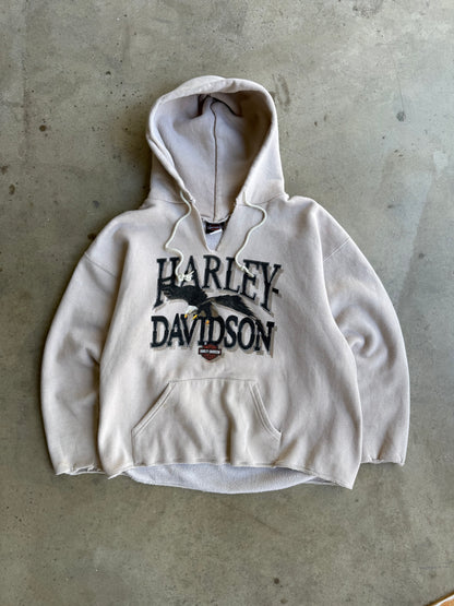 Vintage Hemless Harley Davidson Eagle Hoodie - L