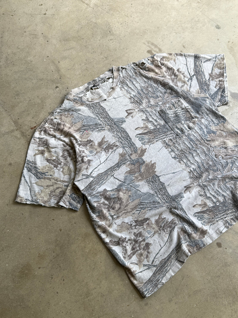 Vintage Faded/Thrashed Camo Tee - L