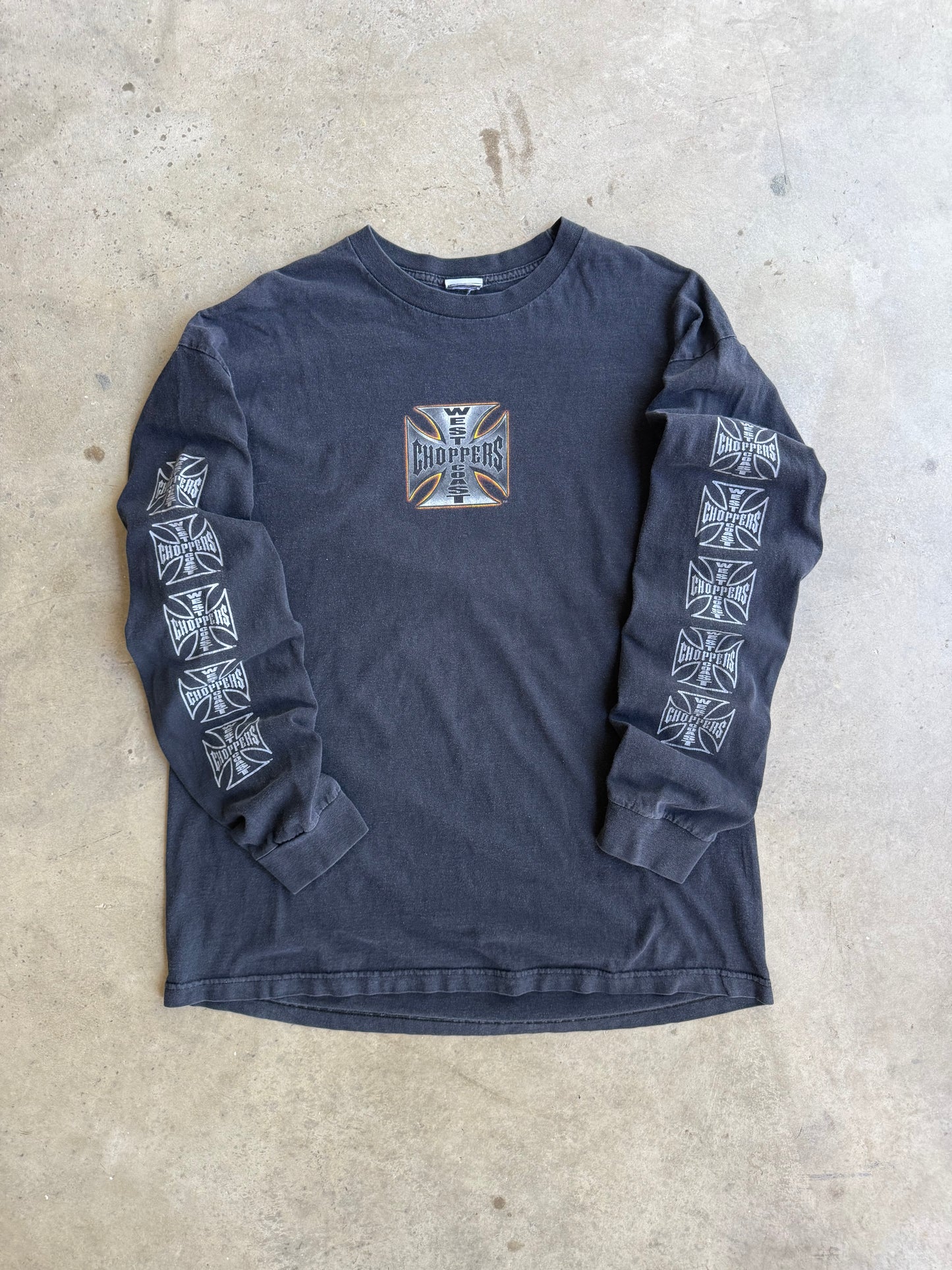 Vintage Black West Coast Choppers Bike Long Sleeve Tee - XL