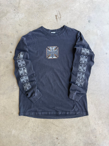 Vintage Black West Coast Choppers Bike Long Sleeve Tee - XL