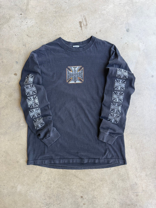 Vintage Black West Coast Choppers Bike Long Sleeve Tee - XL
