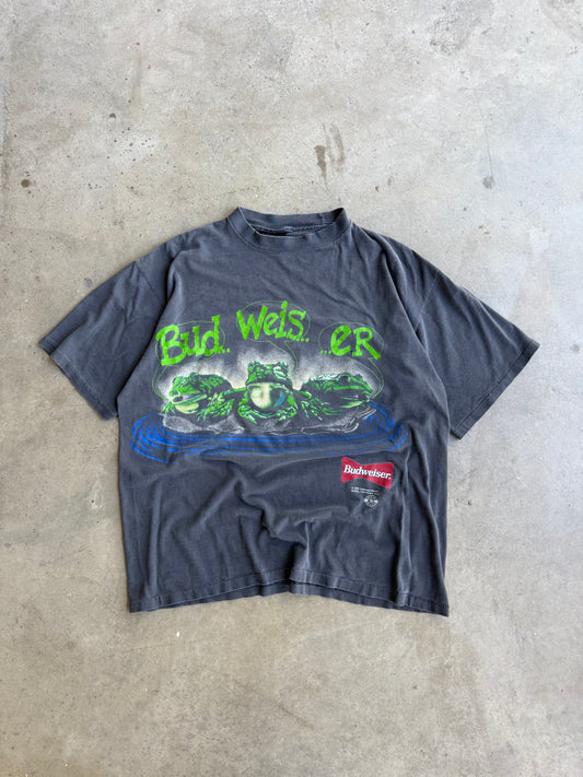 Vintage Faded & Distressed Budwiser Frog Tee - L